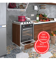 Kenzlife ankastre modülü kabini azot cvz fırın ocak dolabı çekmeceli ayaklı sabit tabla (Karışık)