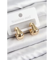 pilelistore Pirinç Halka Model Gold Renk Kadın Küpe - TJ-BKP11008
