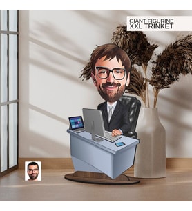 BK Gift Kişiye Özel Boss Baba Karikatürlü Büyük Boy Ahşap Biblo-12 Arkadaşa Hediye , Sevgiliye Hediye, Kişiye Özel Biblolar
