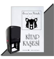 Kişiye Özel  Ağlayan Kedi Emoji Tarihli Kitap Kaşesi (Siyah)