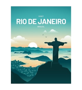 Rio De Janeiro Brezilya Seyahat Sanat Tablo Ahşap Poster Dekoratif