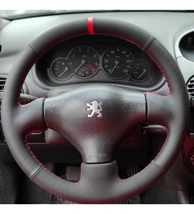 Peugeot 206 (1999-2003) Araca Özel Direksiyon Kılıfı (NOKTA NUBUK YÜZÜKLÜ) (Karışık)