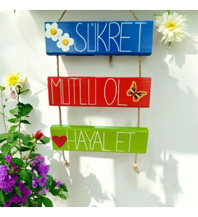 Bahçe Süsü Duvar Süsü Balkon Süsü Dekorasyon  ev hediyesi hediye balkon süsü Teras Kapı Süsü Mutfak Süsü Hediyelik Eşya Ölçü 60*30 (Çok Renkli)