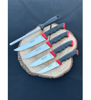 Soft Grip Şef, Kasap, Mutfak Bıçak Seti (5’li)
