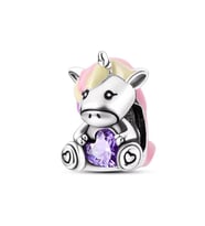 Fubena Mor Taşlı Unicorn Charm