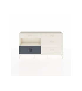 Arges Konsol Tek Raflı 4 Çekmeceli 2 Kapaklı 176x30x99 Aytaşı-Antrasit/Aytaşı