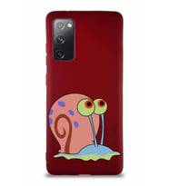 Samsung Galaxy S20 FE Soft Premier Kapak Salyangoz Gary Tasarımlı Silikon Kılıf - Mürdüm (Şeffaf)
