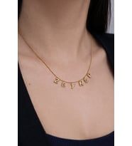 925 Ayar Gümüş Özel Tasarım İsim Kolye (Gold)