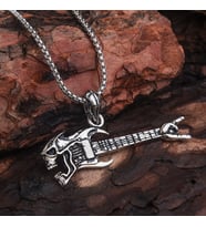 Elektro Gitar Rock Erkek Kolye Çelik Takı Aksesuar k24 t5