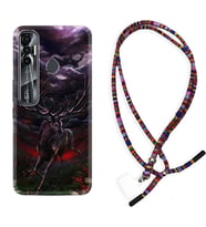 Tecno Spark 6 6 Go 8C 8 Pro 7 7 Pro Kılıf Boyun Asklı Rasta Silikon Dark Deer 1786