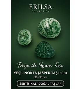 Sertifikalı Doğal Yeşil Nokta Jasper Taşı Kütle 30-35 mm – Doğa ile Uyum ve Denge Taşı (Çok Renkli)