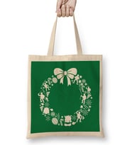 Teenage Mutant Ninja Turtles Christmas Wreath Pattern Bez Çanta Uzun Saplı