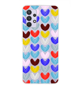 PrintiFy Samsung Galaxy A32 ile Uyumlu 1mm Slim Fit Water Color 1 Baskılı Şeffaf  Kılıf
