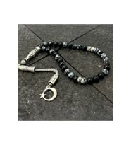 SERTİFİKALI Karlı Obsidyen  6mm 33lük Doğal Taş Tesbih