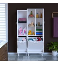 Modilayn ALAÇATI İNCİ 90x160x32 Banyo Dolabı Çok Amaçlı Dolap Kirli Çamaşır Sepetli Dolap