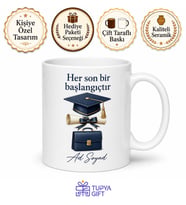 Mezuniyet Hediye Kupa Diploma İş Arayan Yeni Umut Özgeçmiş Mülakat Bardak