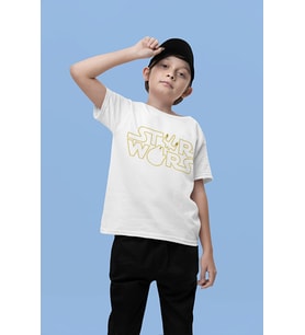 Unisex Star Wars Yazılı Film Çocuk Tişört (1-12 Yaş)
