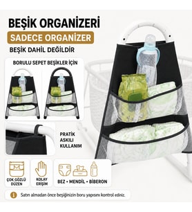 Chubby Baby Beşik Organizeri Askılı Çok Gözlü Bebek Bakım Düzenleyici