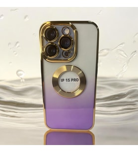 iPhone 15 Pro magsafe özellikli klasik kaliteli silikon telefon kılıfı (Mor)