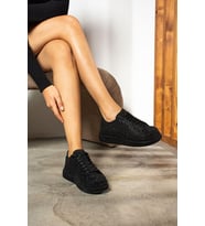 Ahmet Çağlar Mulla01 Kadın Taşlı Sneaker Ayakkabı (Siyah)