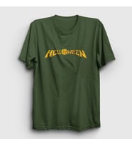 Presmono Unisex Haki Logo Helloween T-Shirt 148921tt (Haki)