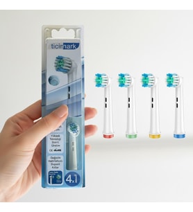 Ticimark Klasik Yumuşak Oral-B İle Uyumlu Diş Fırçası Başlığı - 4 Adet Yedek Başlık