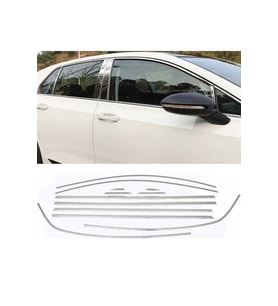 Volkswagen Golf 8 Uyumlu Cam Çıtası Kromu Nikelaj Full Set Paslanmaz Çelik