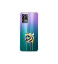 Oppo Reno 5 Lite ile uyumlu Splash arı tasarımlı şeffaf silikon kılıf
