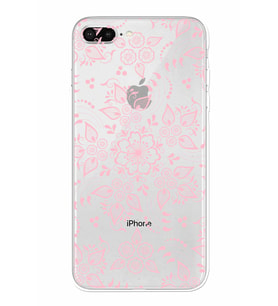 Apple iPhone 8 Plus Uyumlu Kamera Korumalı Tıpalı Kapak Nostalji Desen TasarımlıŞeffaf Kılıf