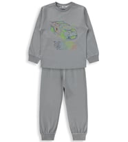 Civil Boys Araba Baskılı 2-5 Yaş Pijama Takımı - Gri