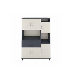 Hyperion Dolap 9 Raflı 2 Çekmeceli 6 Kapaklı 132x44x195 Antrasit-Aytaşı/Antrasit