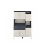Hyperion Dolap 9 Raflı 2 Çekmeceli 6 Kapaklı 132x44x195 Antrasit-Aytaşı/Antrasit