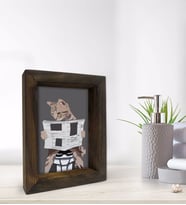 BK Gift Banyo Dekoratif Doğal Masif Ahşap Çerçeve 15x20cm-49 (Beyaz)