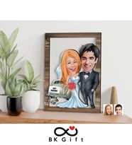 BK Gift Kişiye Özel Evleniyoruz Karikatürlü 3D Ahşap Tablo, Sevgiliye Hediye, Sevgililer Günü Hediyesi, Yıl Dönümü Hediyesi, Doğum Günü Hediyesi