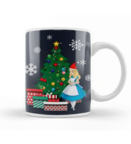 Alice In Wonderland Around The Christmas Tree Kupa Bardak Porselen