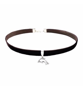 Kahverengi Kadife Yunus Balığı Choker