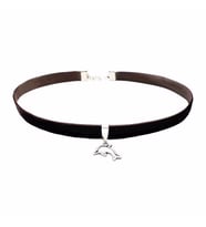 Kahverengi Kadife Yunus Balığı Choker