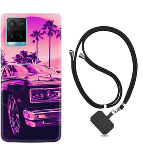 Vivo Y11S Y21S Y20 Y20S Y70 Kılıf Boyun Askılı Silikon Mor Araba 1711