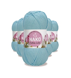 5 Adet Cotton Lüks Yelek Tunik Kazak Bluz Hırka İpi Yünü Buz Mavi 97564