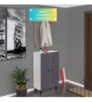 Kenzlife ayakkabılık cimcime6 gribyz 98*060*32 kapaklı 6 raflı 18 çift ayakkabı kapasitesi (Beyaz)