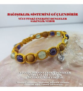 Vaoov 925 Ayar Gümüş Doğal Taşlı Bağışıklık Sistemini Güçlendiren Bileklik
