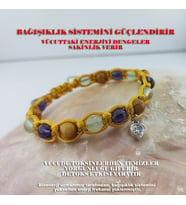 Vaoov 925 Ayar Gümüş Doğal Taşlı Bağışıklık Sistemini Güçlendiren Bileklik