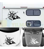 Pusula Karavan Kamp Çekme Off Road Oto Sticker Etiket Çıkartma Modifiye Yapıştırma ( 60 x 45 Cm Ölçü )