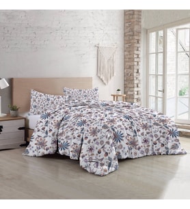 MonoHome Elegant Floral Luxury Çift Kişilik Pamuk Saten Nevresim Takımı (Çok Renkli)