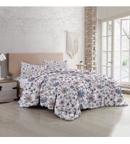 MonoHome Elegant Floral Luxury Çift Kişilik Pamuk Saten Nevresim Takımı (Çok Renkli)
