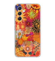 Samsung Galaxy S24 PLUS Uyumlu Vintage Kolaj Desenli Şeffaf Telefon Kılıfı