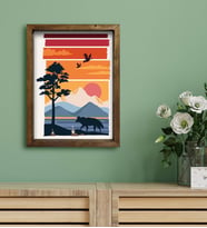 BK Gift Otel Odası Konseptli Doğal Masif Ahşap Çerçeveli Tablo 30x40cm-21