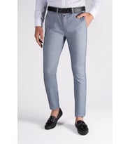 Erkek Slim Fit Petekli İtalyan Kesim Keten Pantolon 21K-2200420-6 Açık Mavi