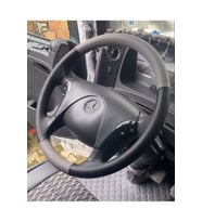 DİKİŞLİ DERİ DİREKSİYON KILIFI TIR KAMYON İÇİN GRİ DERİ/SİYAH DERİ/SİYAH DİKİŞ HIZLI KARGO