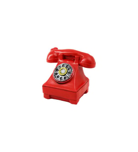 Kırmızı Ankesörlü Telefon Biblosu - Vintage Tasarım - Reçine Süs Eşyası